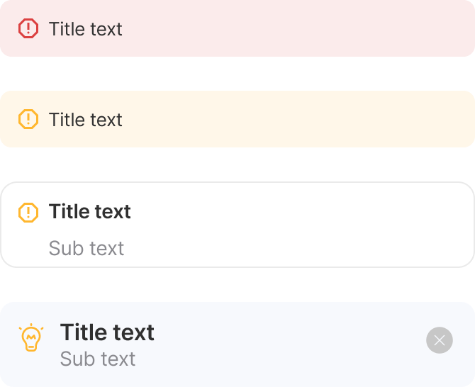Banners — inline informational and alert banners
