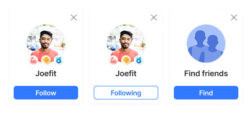 Cards — content cards across layouts and states