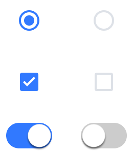 Control — toggles, radios, and selection controls