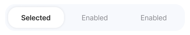 Segmented button — enclosed track with a sliding thumb for one-of-many selection