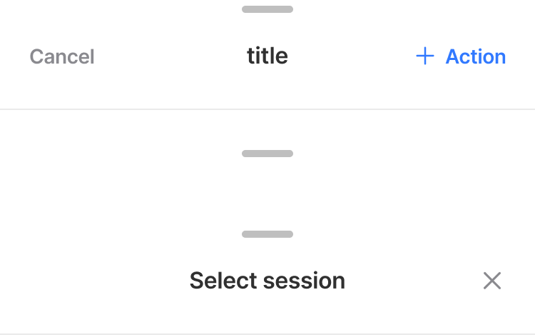 Sheet header — bottom sheet header with title and action slots