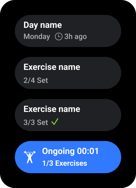 Items — the native Wear OS rounded content items