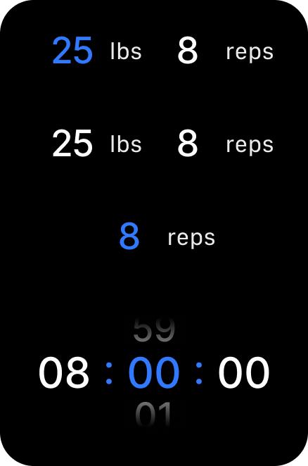 Pickers — Wear OS rotating pickers for weight, reps and time