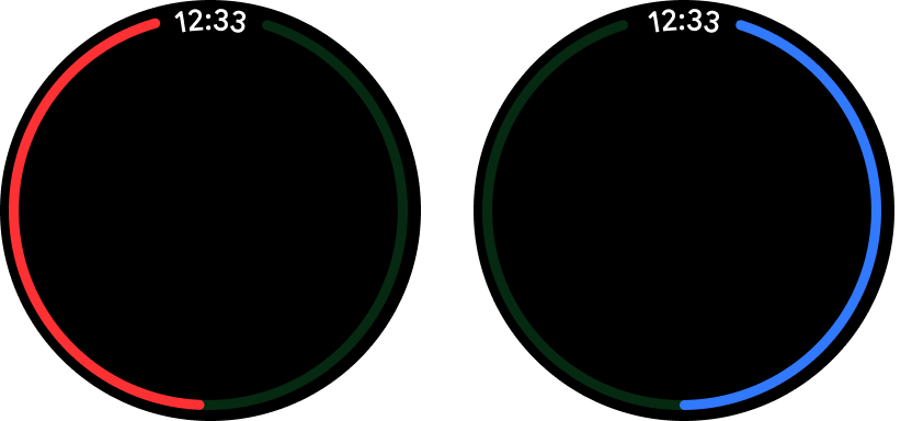 Progress — the Wear OS progress indicator on the round screen