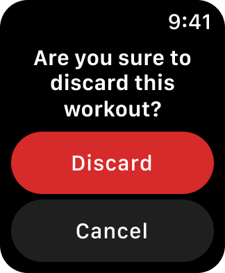 Dialog — the watchOS confirmation dialog on the wrist
