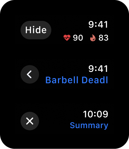 Navigation — the native watchOS page navigation