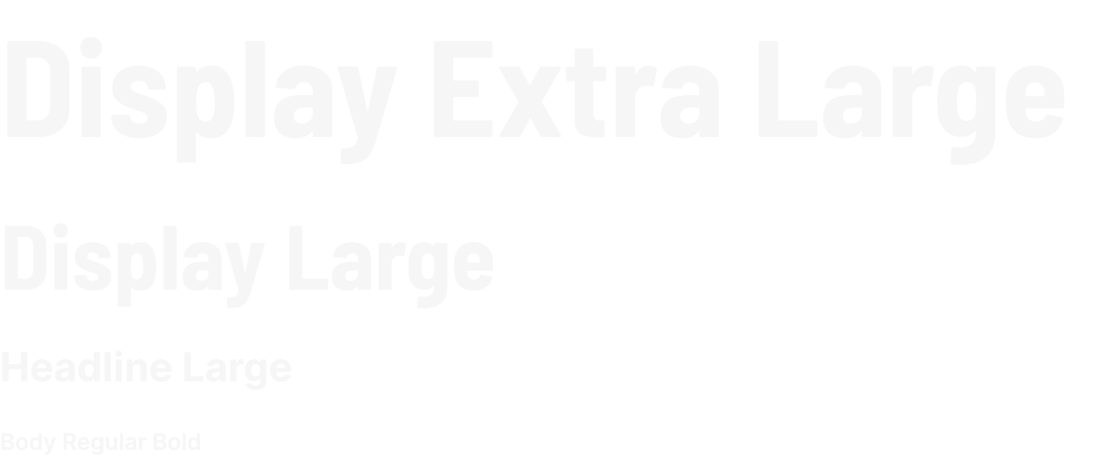Web type ramp, dark theme — the same ramp remapped for dark surfaces