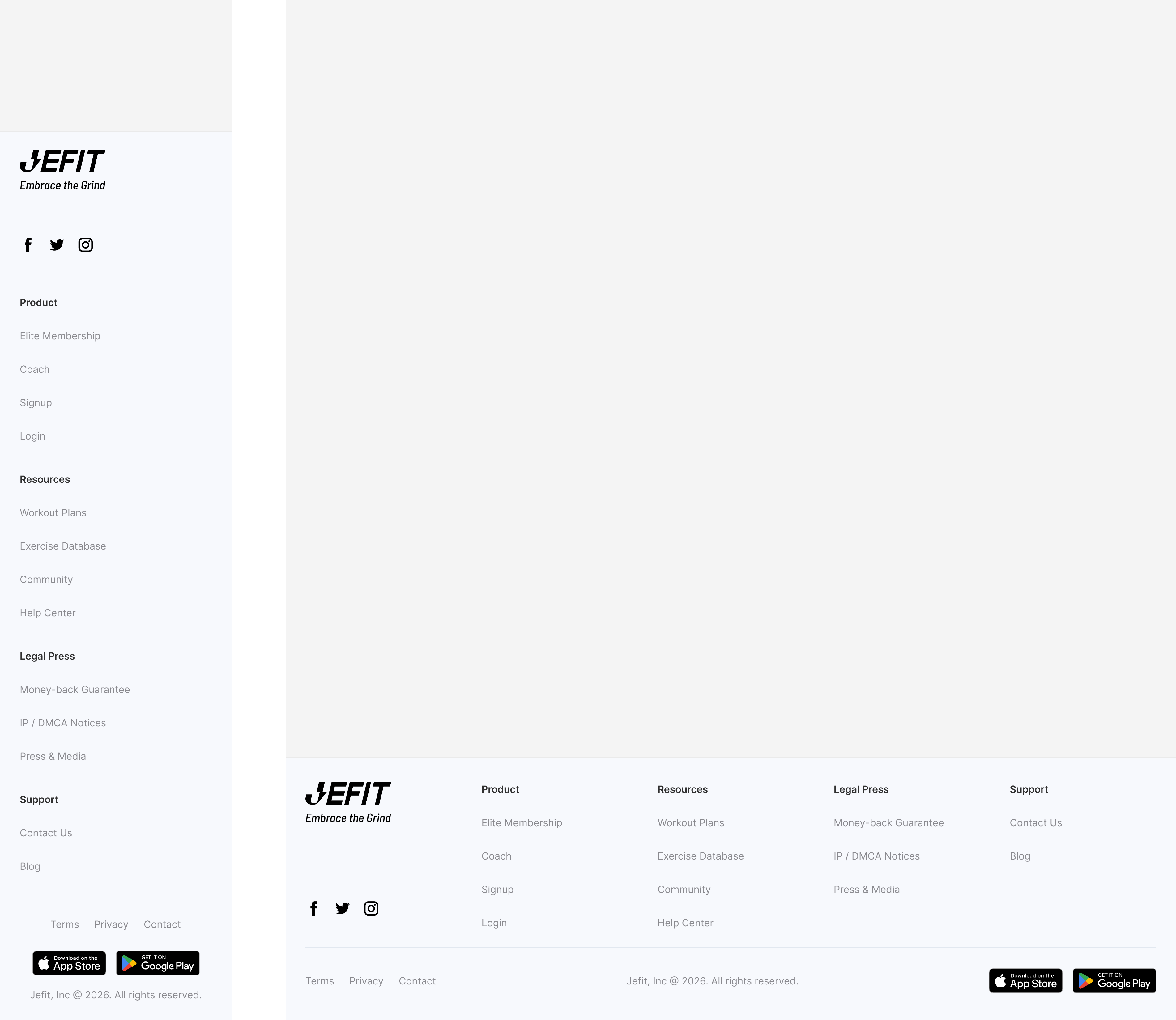 Web footers — site footer layouts with link columns and utility rows