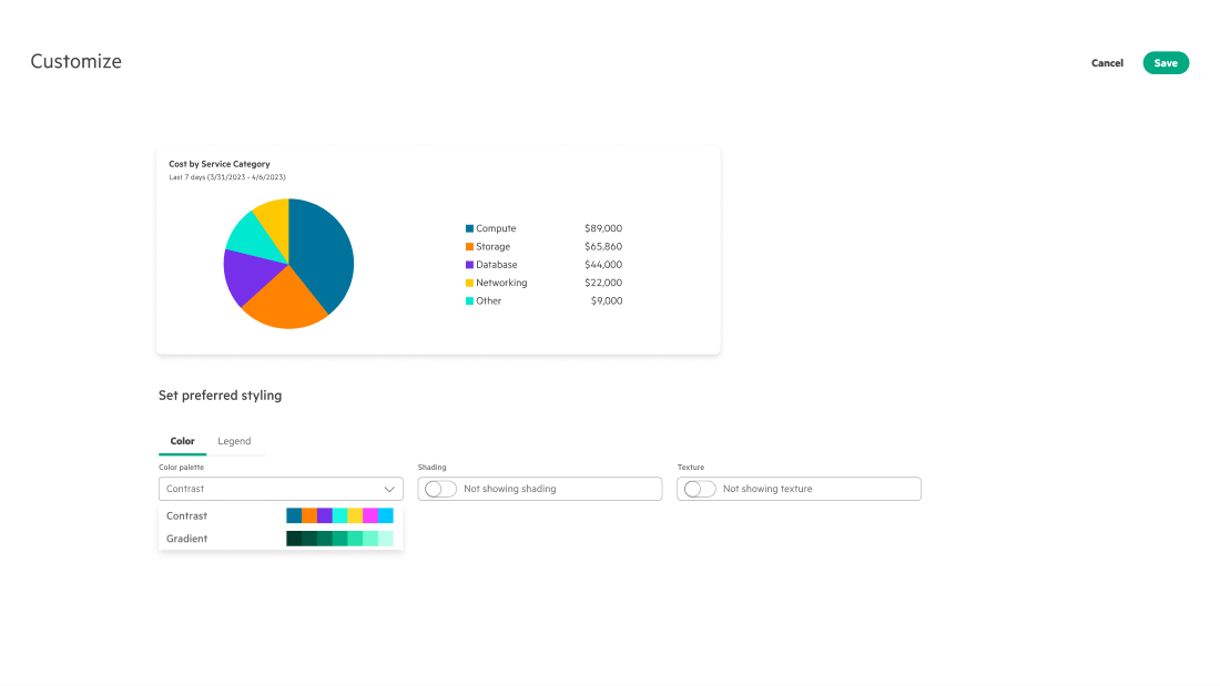 Color customization v3 — previews inside the select component, texture and shading as toggles