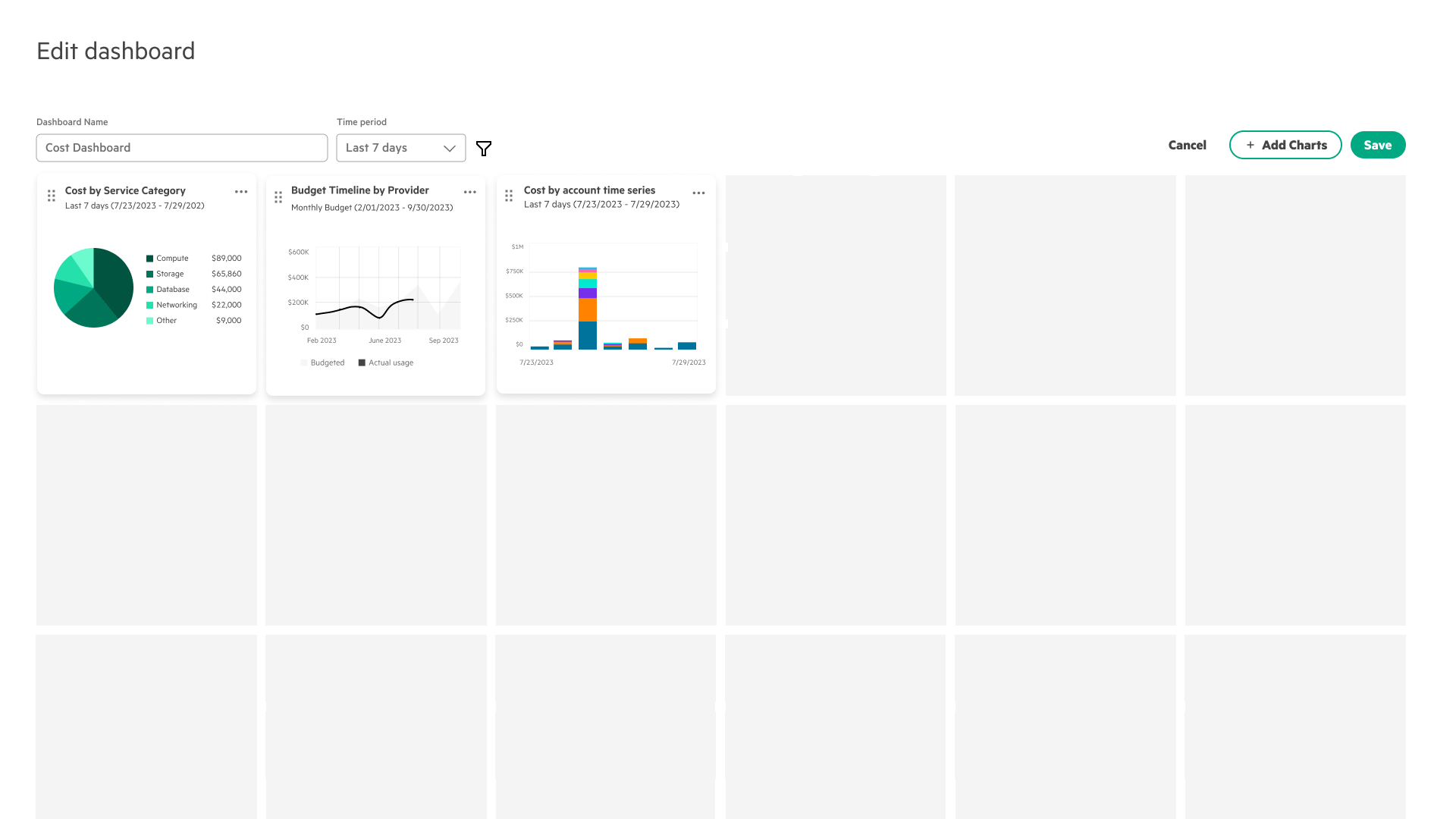 Final tiled edit dashboard — the shipped edit-mode layout